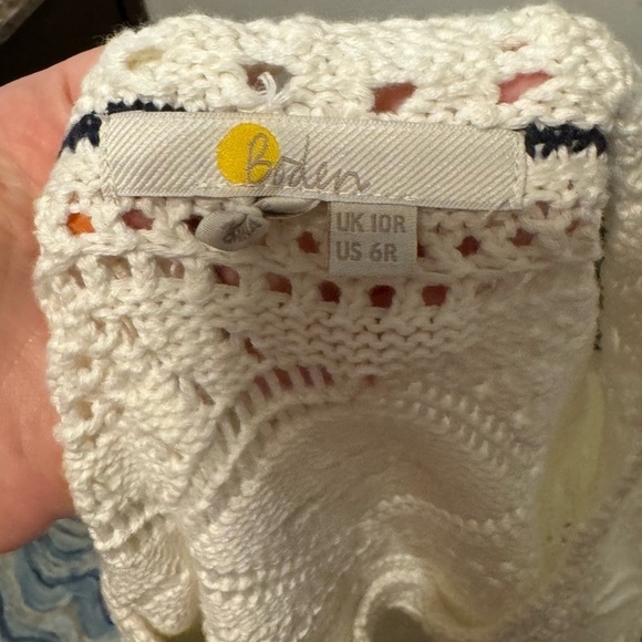 Boden Claudia Textured Knitted Dress In White 6 - Picture 3 of 9